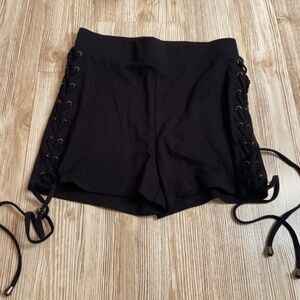 Forever 21 High Rise black shorts with lace up side, sexy short shorts